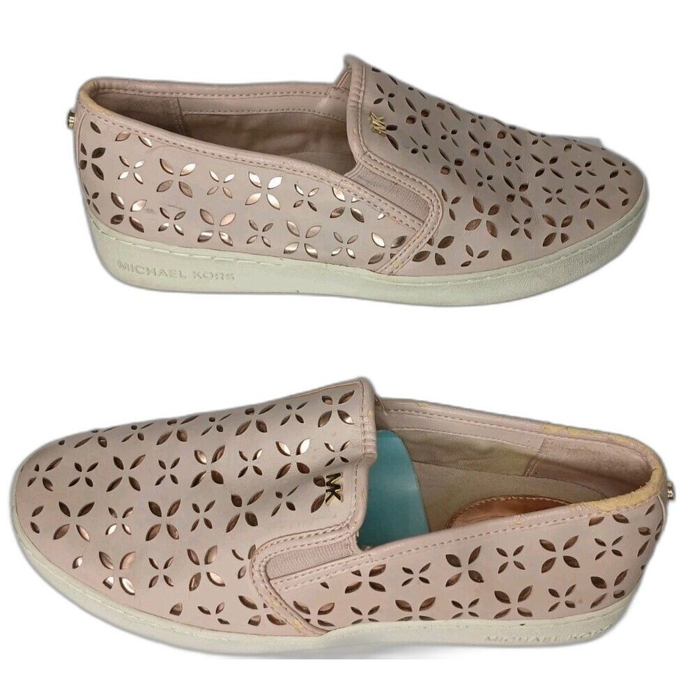 Michael Kors Keaton FloralPerforated SlipOn Sneakers Pink Women'sSize 10 Casual